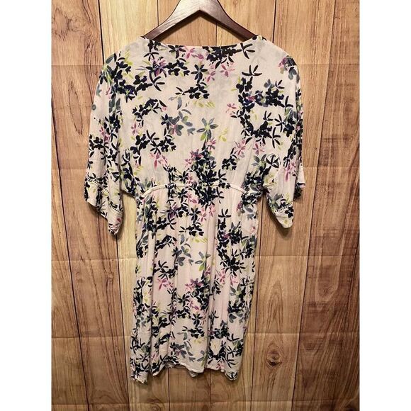 Jessica Simpson Small Mini Nursing Dress White Blue Floral V-Neck Maternity - Picture 11 of 12